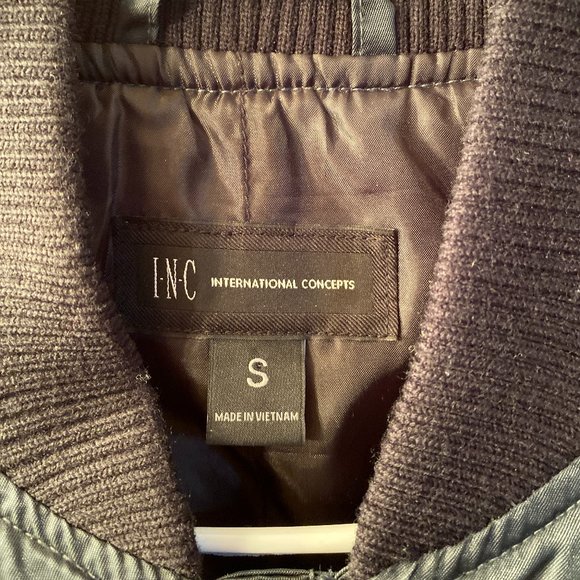 INC Men's Bomber Jacket with Front Zipper Closure Size Small - Picture 2 of 4
